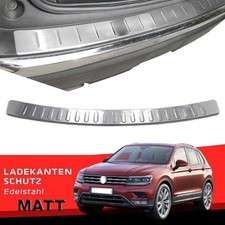 Ladekantenschutz Edelstahl MATT gebürstet für VW Tiguan II + Allspace Stoßstange