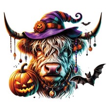 3x Halloween Highland cow car