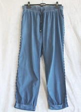 GINA Damen Jeans Pumphose Gr 44 Hippiehose mit Bordüre 100 % Baumwolle