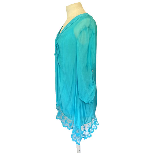 Chiffon bluse türkis - chiffon,