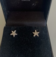 Echt Weißgold 750 Ohrstecker Stern Brillianten Ohrringe Neuwertig Expertise