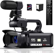 Videokamera 6K Camcorder 64MP 18X Digital Zoom Vlogging 4.0" HD WiFi 64GB C235