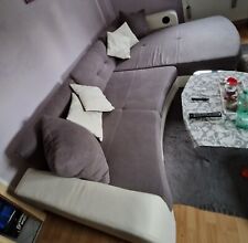 Eckcouch Sofa Polsterecke Wohnlandschaft LED Bluetooth Sound Grau Weiß