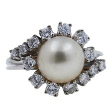 Brillant Perle Ring 585 Gold