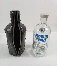 Absolut Vodka/Wodka Lederhülle mit Nieten Rock Edition Leere Flasche 0,7L
