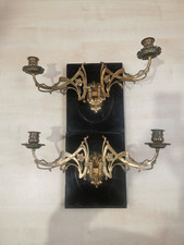 Wandkerzenhalter Klavierkerzenhalter Jugendtstil Bronze T7602