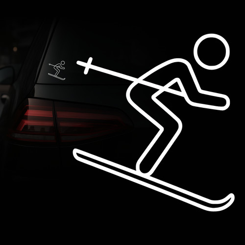 Auto aufkleber ski fahrer - aufkleber,