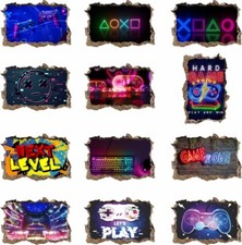 Gamer Spieler Playstation 140cm STICKER 3D Wandtattoo Wandbild Aufkleber