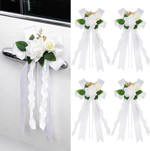 Autoschmuck hochzeit weiß set - hochzeit,