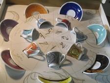 ESCHENBACH - Porzellan -Millenium Zyklus 7 - 7 Espressotassen m. Uta -M.Hühnlein