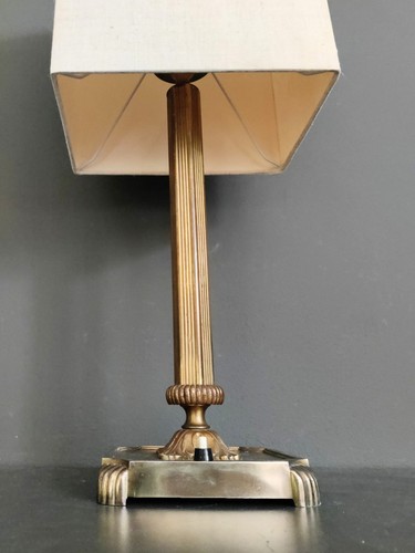 Alte tischlampe messingsäule - tischlampe,