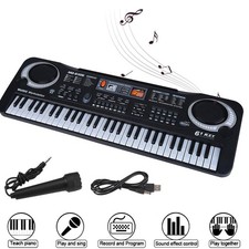 Kinder Klavier Tastatur 61 Tasten Digitaler Keyboard Musikklavier mit Mikrofon