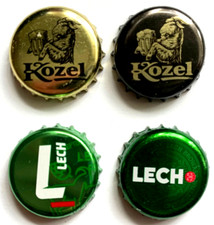 4 Kronkorken bottle caps Kozel, Lech