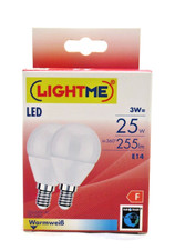 2 xLightMe LED Leuchtmittel Tropfen 3W=25W E14 matt 255lm warmweiß 2700K  859030