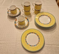 Villeroy & Boch Twist Alea Limone Kaffeeservice 18 Teile Tassen Teller