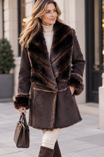 Marc cain shearling mantel - mantel, 36