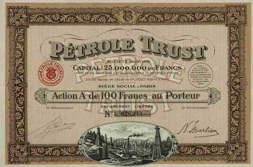 Pétrole trust 1924 paris - trust,