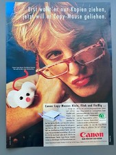 Canon Copy Mouse Kopierer Blonde Frau mit Brille 1994 Vintage Ad Werbung Reklame