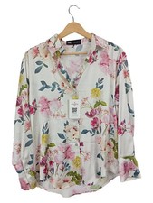 ZARA Bluse Blumenmuster Langarm Damen Gr. 36/S Mehrfarbig Casual