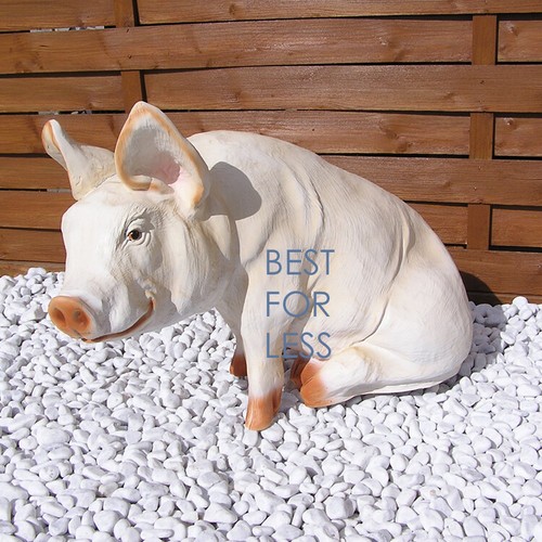 Schwein rosa tierfigur sitzend - rosa,