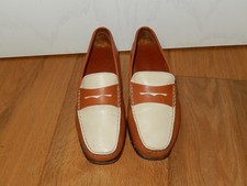 KROLL   SLIPPER MOKASSIN  BRAUN WEISS  GR. 38   TOP