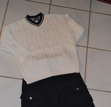 Caramasov  traumhafter Baumwollpullover weiß /dunkelblau 116