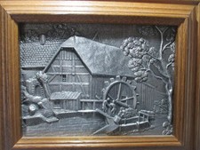 Altes Zinn Bild  Mühle –