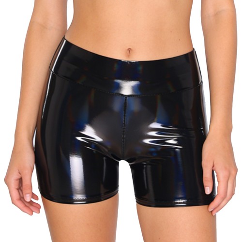Damen glanz ledershorts - glanz,