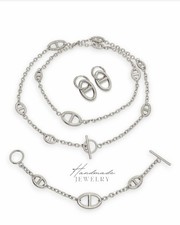 Edelstahl Marine Mesh Schmuck Halskette Armband Ohrringe  