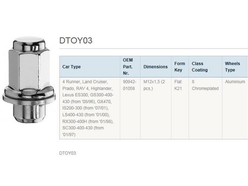 Radmutter radschraube toyota - radschraube, 4