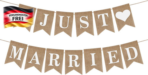 Just married girlande - just,