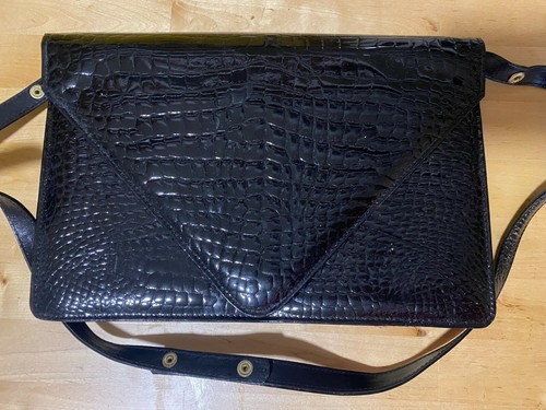 Clutch schwarz kroko optik - clutch, /