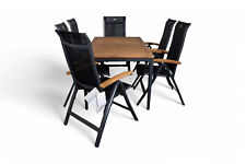 Hartman Silencio Alu/Teak Ausziehtisch, Gartentisch, Alice Alu Teak Klappstuhl