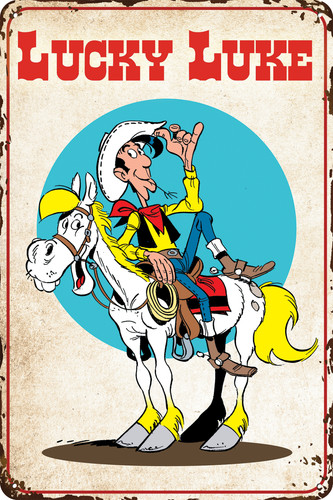 Lucky luke blechschild - luke, comic
