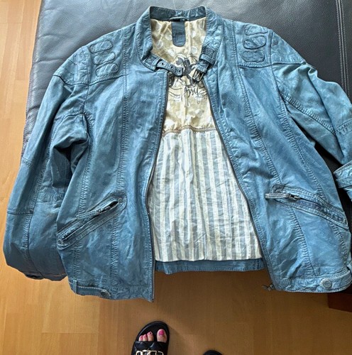 Gipsy biker lederjacke blau - biker,