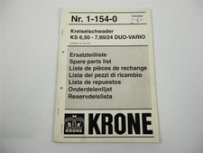 Krone KS 6.50 - 7.60 24 Duo Vario Kreiselschwader Ersatzteiliste 1993