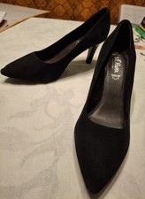 Pumps für Damen "High Heels" 41, Leder (Wildleder), Schwarz, Marke:  S'Oliver