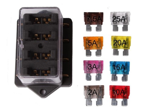 12v 24v 4fach sicherungshalter - 12v/24v,