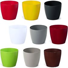 Blumentopf Blumenkübel Kunststoff glanz Rund Übertopf 9 Farben 8 Größen 