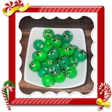 5 Stück Holzperlen Holzköpfe Holzkugeln, handbemalt, 20mm, Grinch - Style 