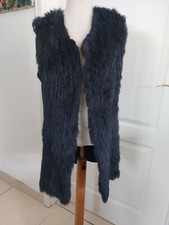 echt Pelz Long Weste von Marc Aurel Größe 36 Kanin dunkelgrau