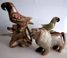 Onyx Halbedelstein Löwe Papagei groß klein Vogel Naturstein Handarbeit Mexico !