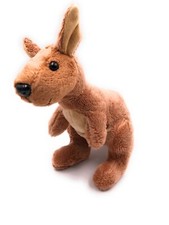 Plüschtier Kuscheltier Stoff Tier Känguru braun stehend Beuteltier 19 cm