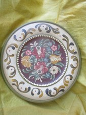 Holzteller mit Bauernmalerei " Blumen "