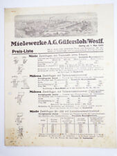 Preisliste Miele Gütersloh Westfalen 1935 Zentrifuge Buttermaschine 