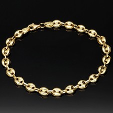 Bohnenarmband Kaffee-Armband Goldarmband 585 14K ECHT Gold 5,5mm 19cm NEU