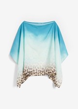 Chiffon Strand Tunika Gr. 40/42 Türkis Damen Strandtunika Beach-Shirt Neu