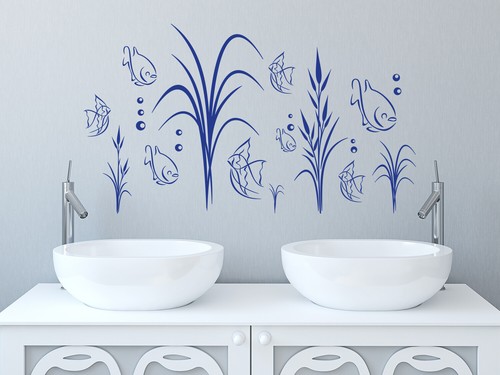 Wandtattoo aquarium fische - aquarium,