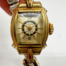 Original Ankra Damenuhr vergoldet Rarität Design Vintage Luxury 17 Rubis