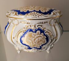 ROSENTHAL Porzellan Deckeldose Prunkdose, Gold Blau Rosen, signiert 1. Wahl 